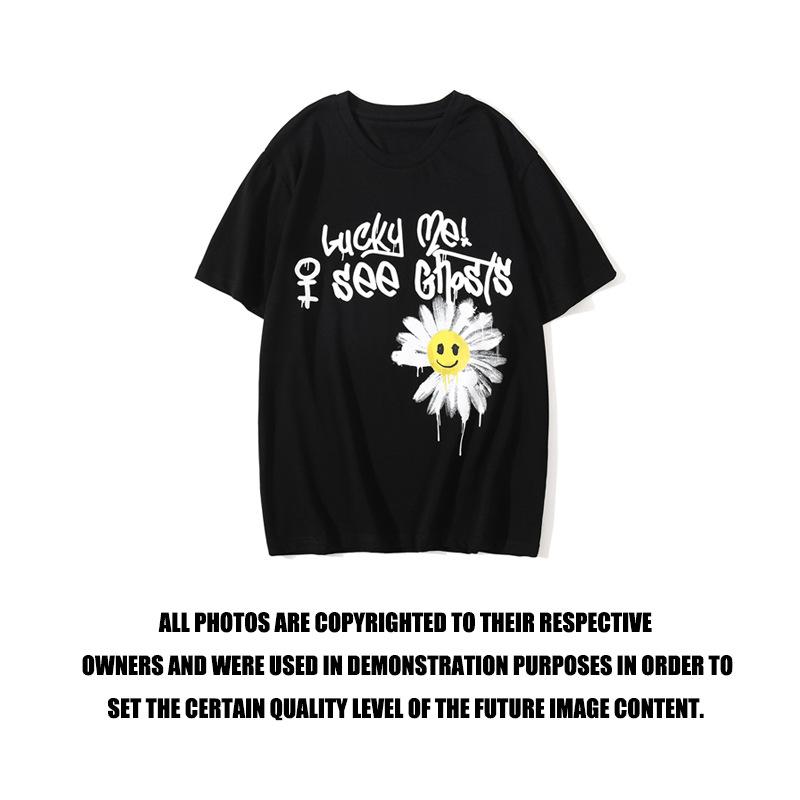 Bathing Ape T-Shirt Cartoon Graffiti Little Daisy T-shirt Summer Printed Short Sleeve