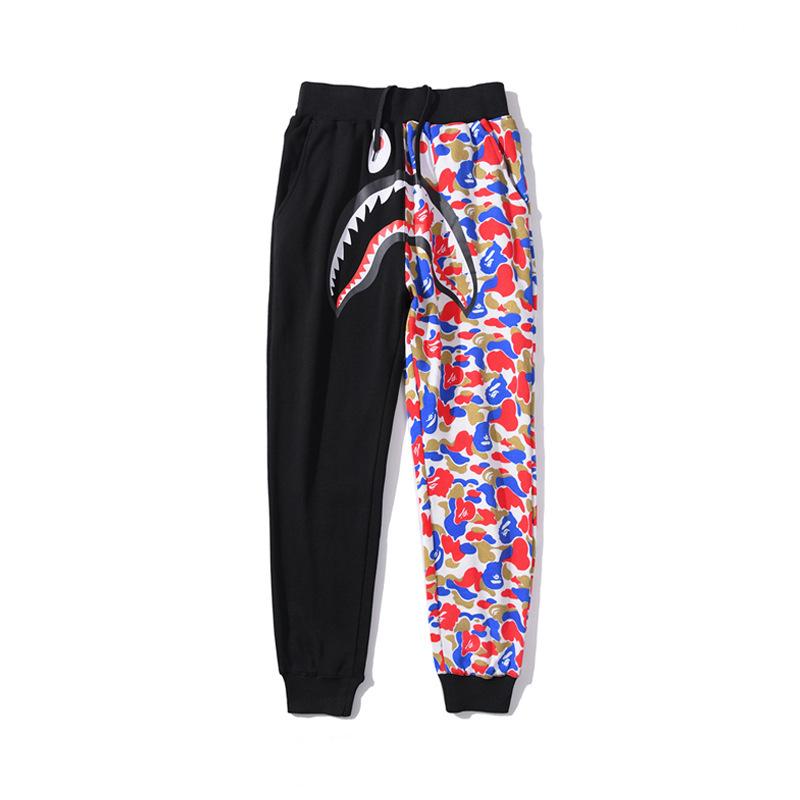 Bathing Ape Pant Shark Head Two Colors Camouflage Casual Trousers Men and Women Couple Print Sweatpants