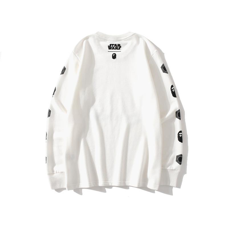 Bathing Ape Sweatshirts Ape Head and Star Wars White Warrior Loose Casual Couple Pullover Sweatshirt