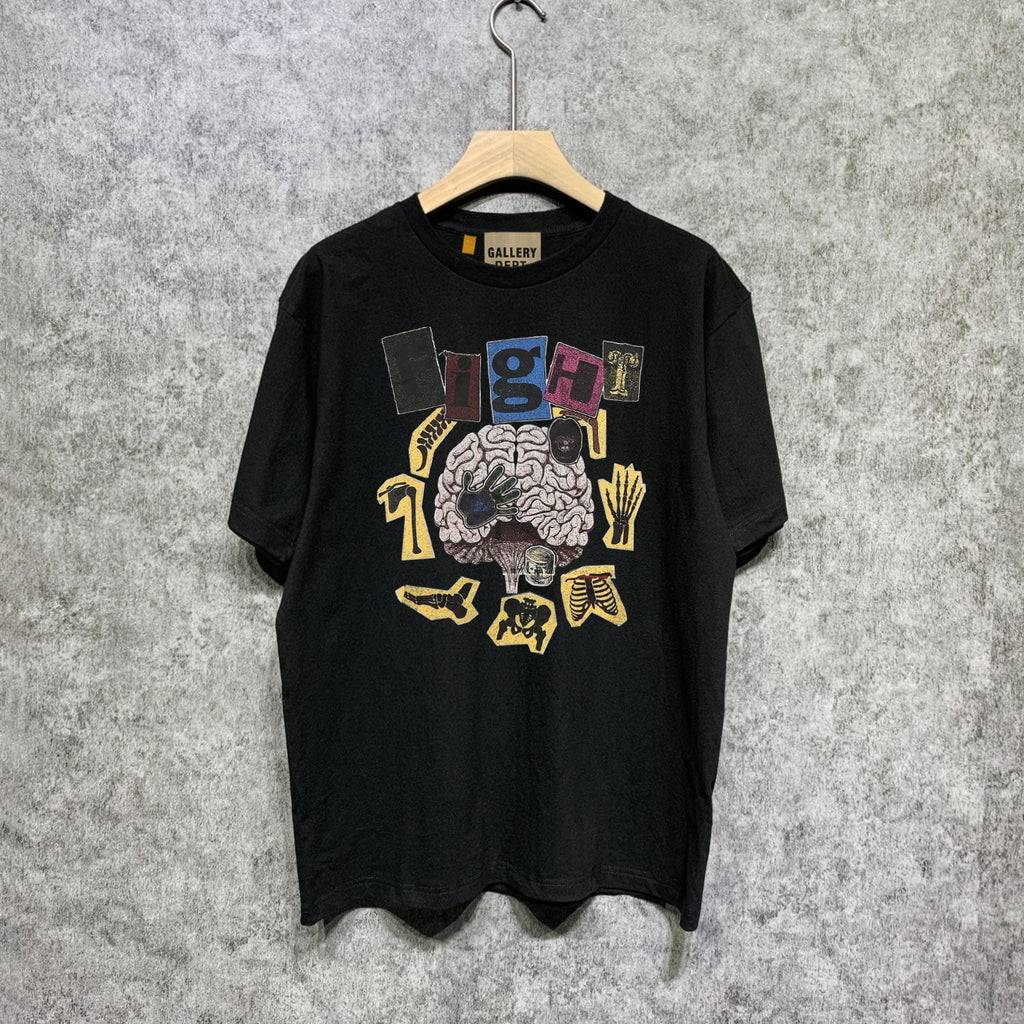 Gallery Dept T Shirt Retro Printed Loose Short-Sleeved Shirt