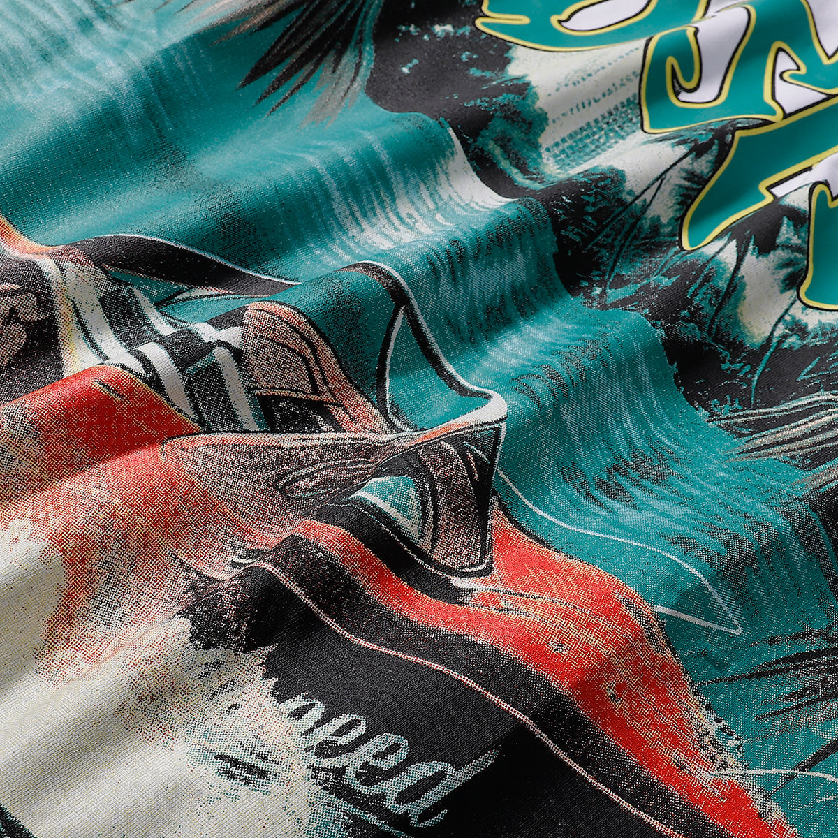 Godspeed T-shirts Speedboat Shark Print Cotton Crew Neck Short Sleeve Men and Women