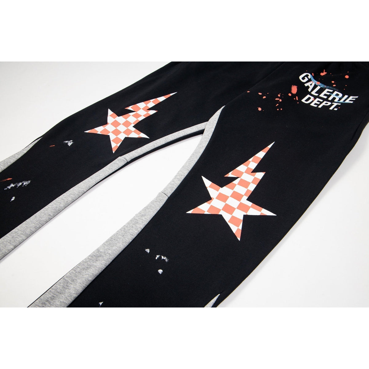 Gallery Dept Sweatpants Hand-painted splashed ink letter patch splicing casual trousers
