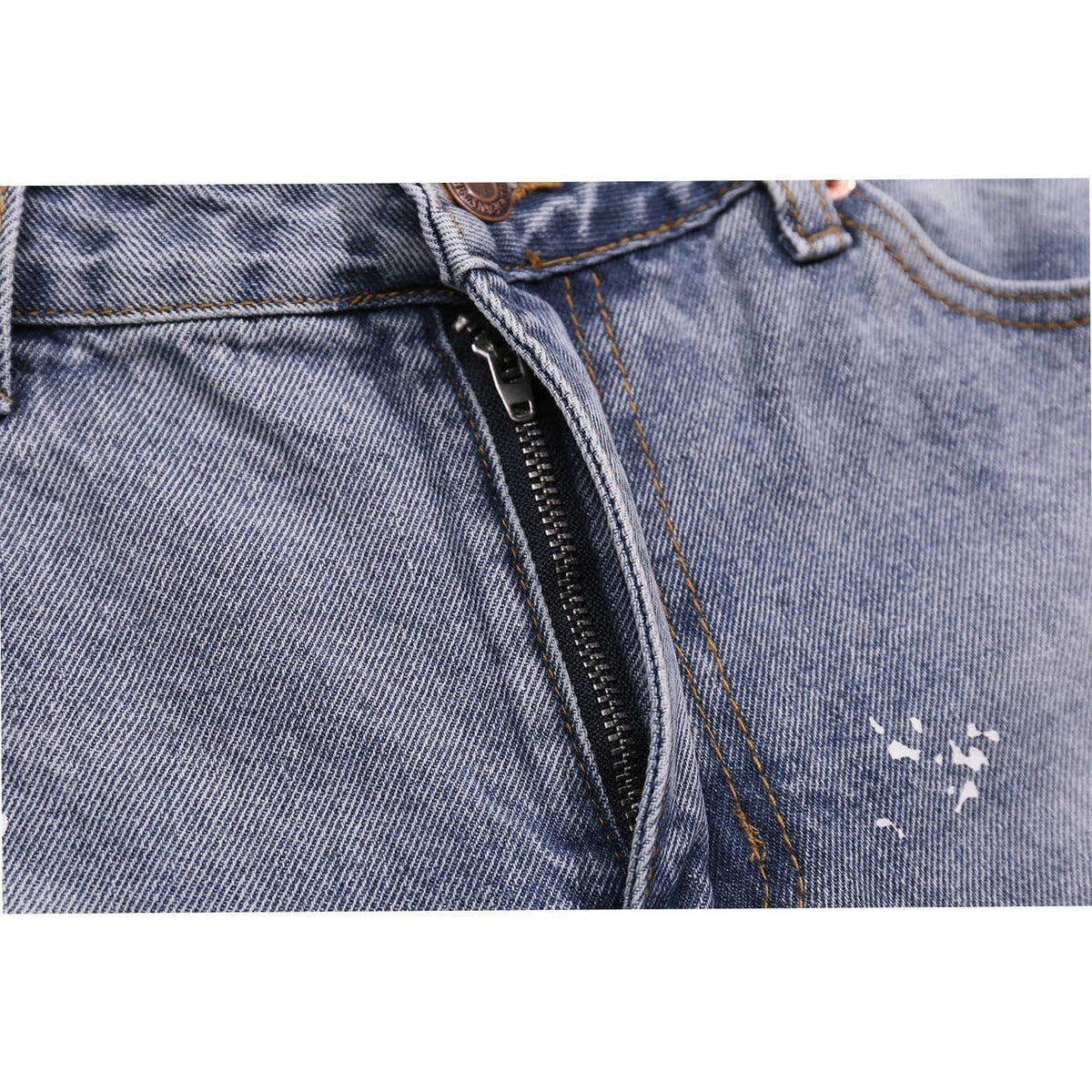 Gallery Dept Jeans with Artistic Ink Splatter and Distressed Flares