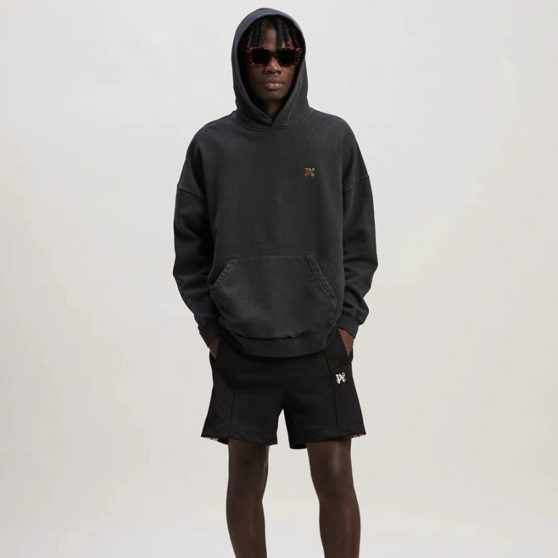 Palm Angels Hoodie Smoke Letter Flame Print Hooded Sweater