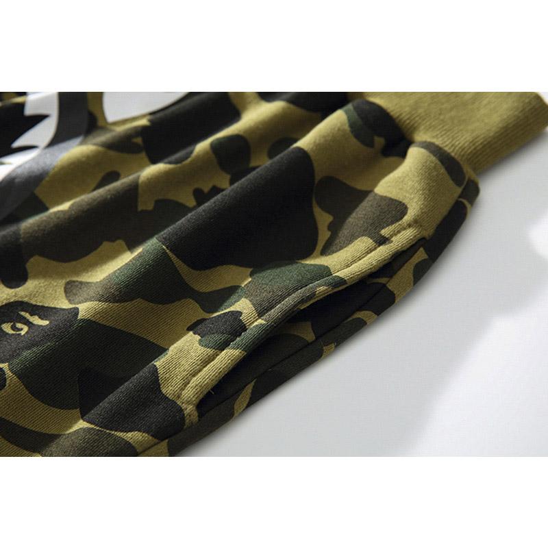 Bathing Ape Shorts Trendy Brand Camouflage Teeth Printed Men's Cotton Shorts