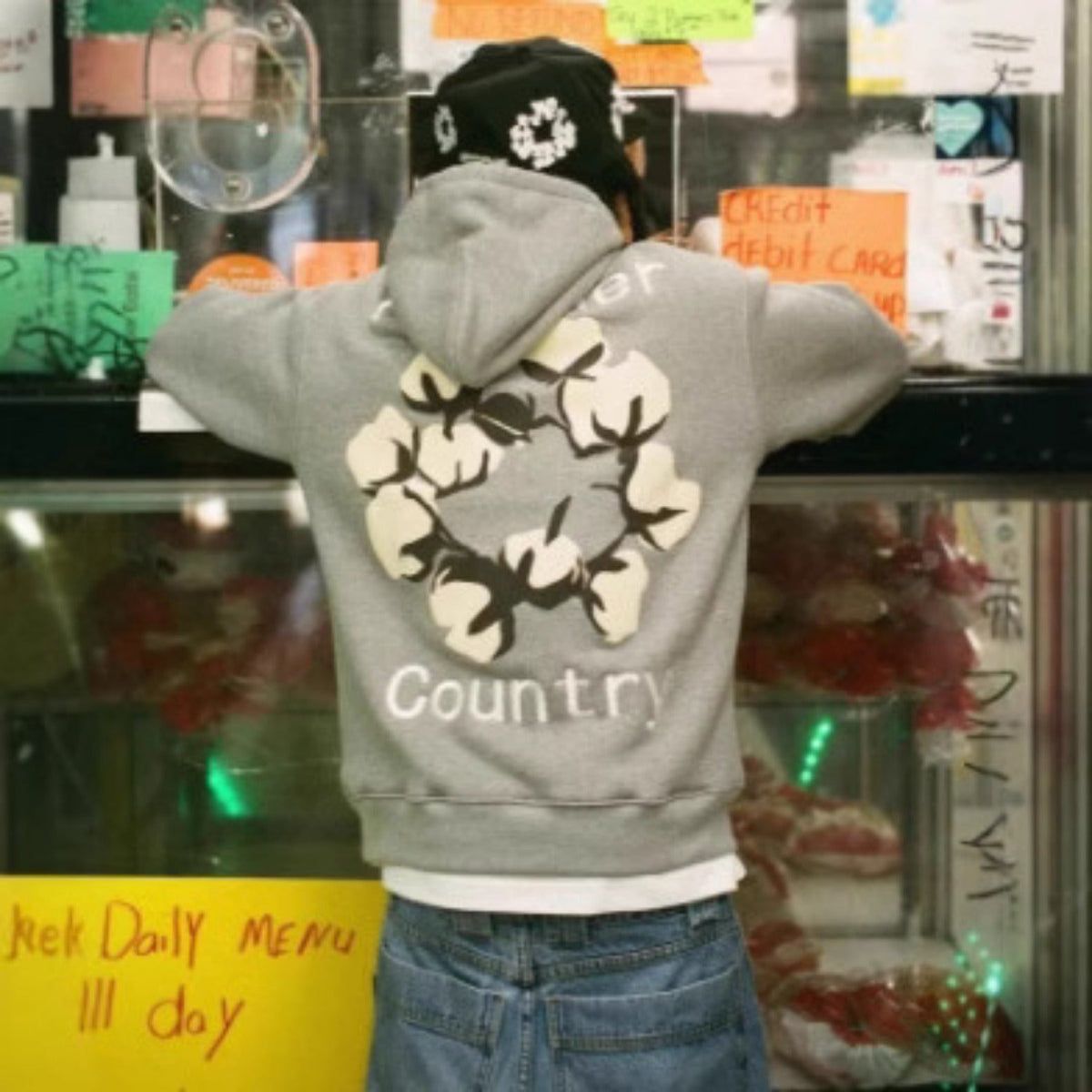 Denim Tears Hoodie Letter Print Fleece Hoodie Sweater