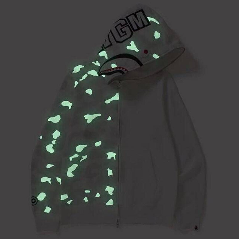 Bathing Ape Ape Head Camouflage Stitching Sweatshirt Hooded Zipper Fleece Jacket