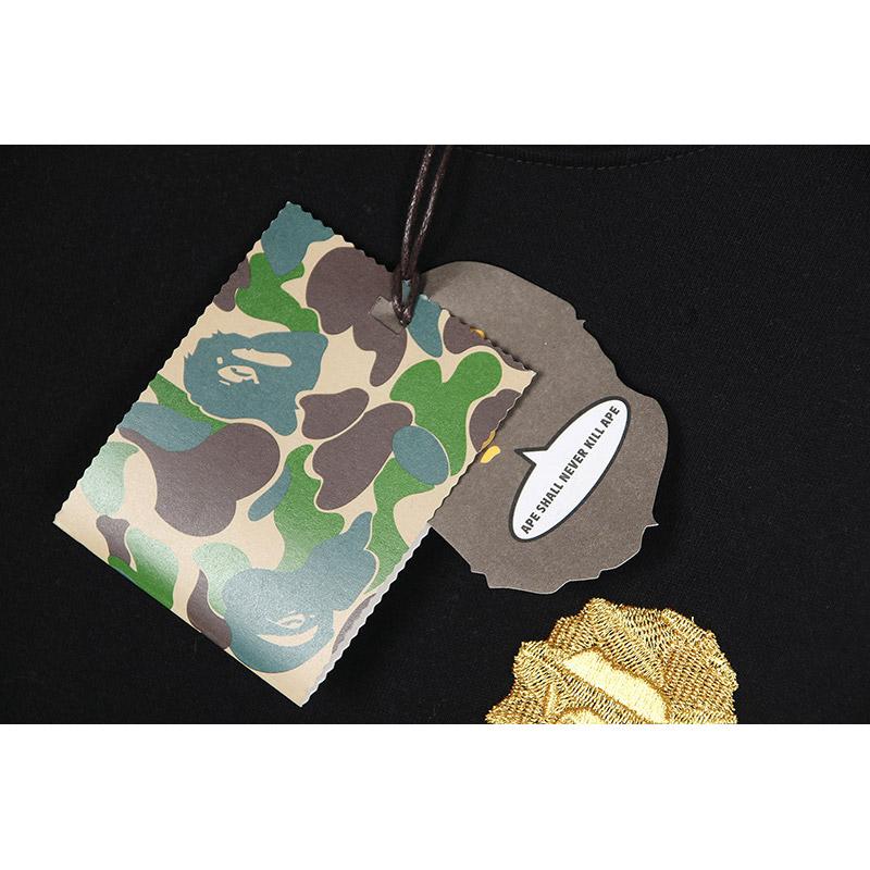 Bathing Ape Sweatshirts Autumn and Winter Cartoon Embroidered Crew Neck Pullover and Fleece Sweater Men and Women