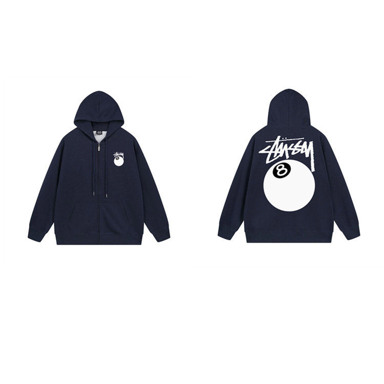 Stussy Hoodie Zip-Up Cardigan Fleece Hooded Sweater