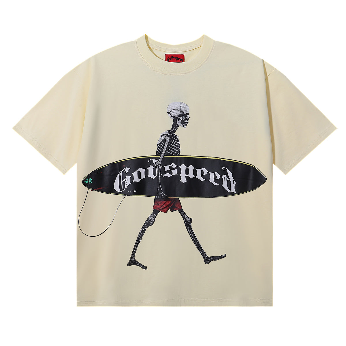Godspeed T-shirts Skateboard Skull Junior Print Cotton Casual Short Sleeve Men and Women