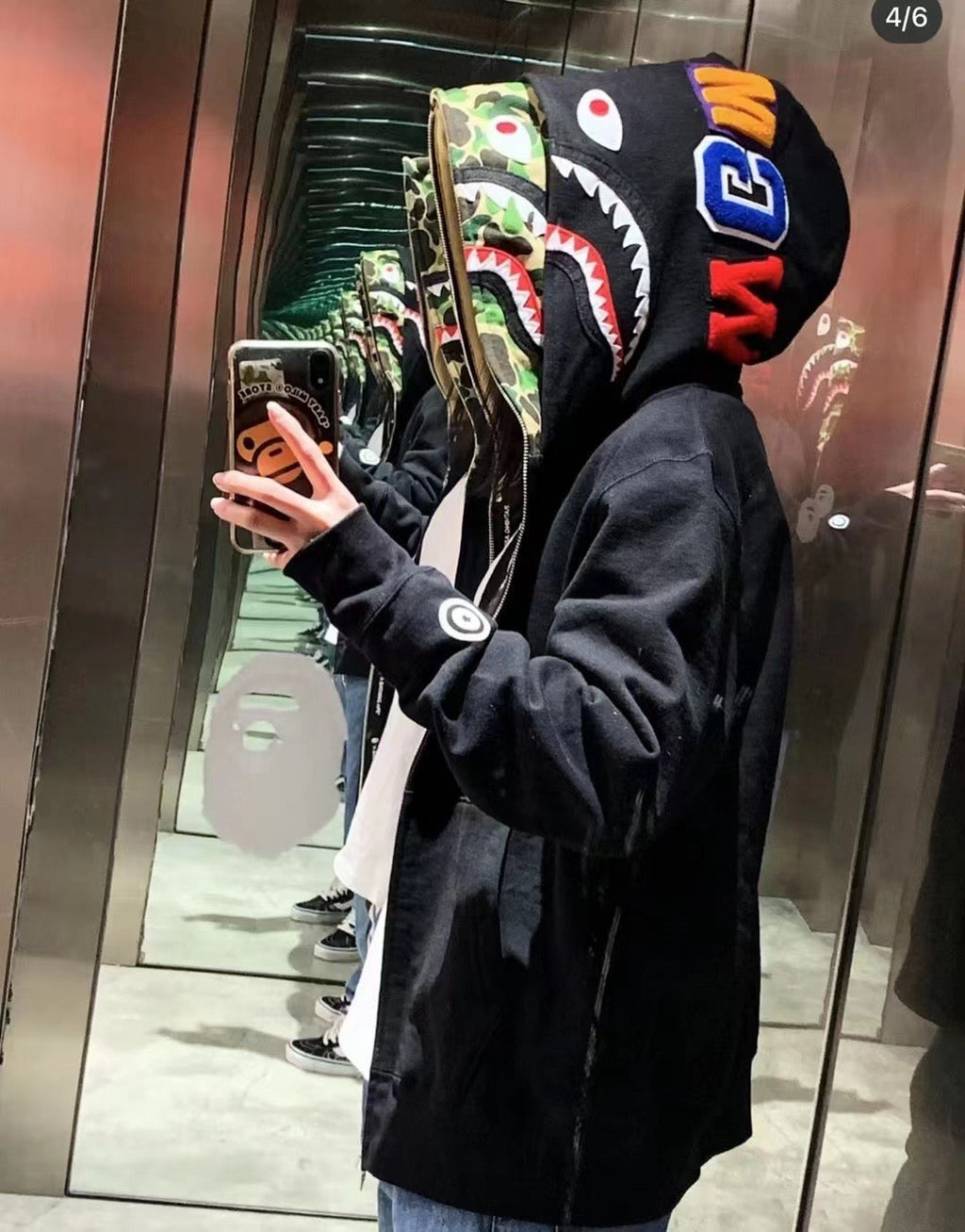 Bathing Ape Hoodie Camouflage Cardigan Men's and Women's Sweater Hoodie Coat
