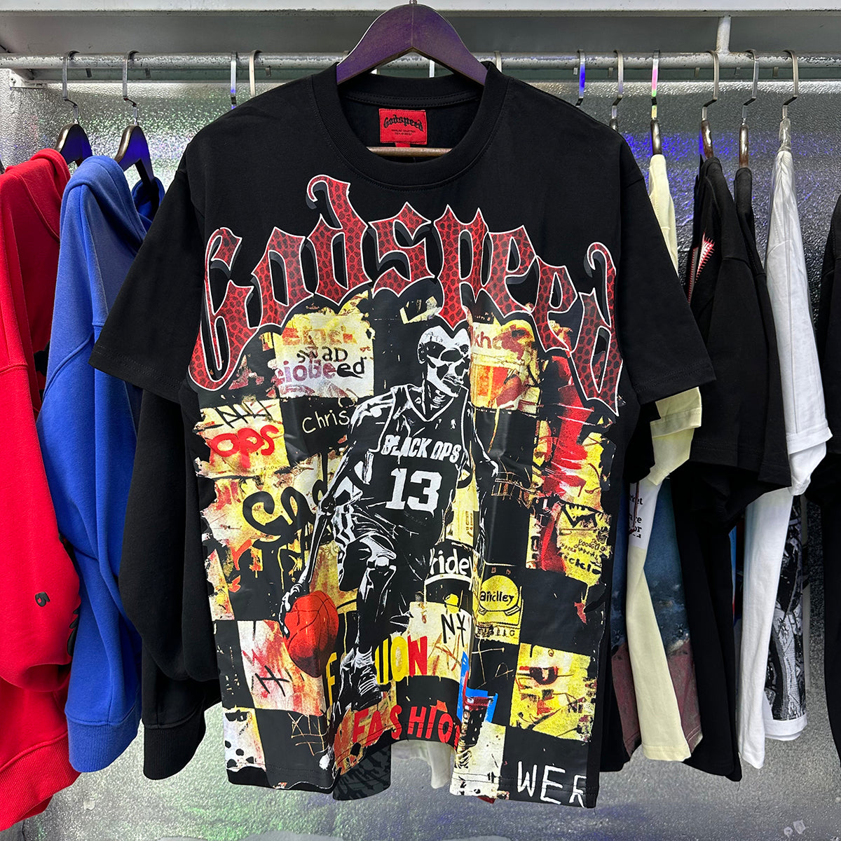 Godspeed T-shirts Basketball No. 13 Athlete Printed Cotton Crew Neck Short Sleeve Men and Women