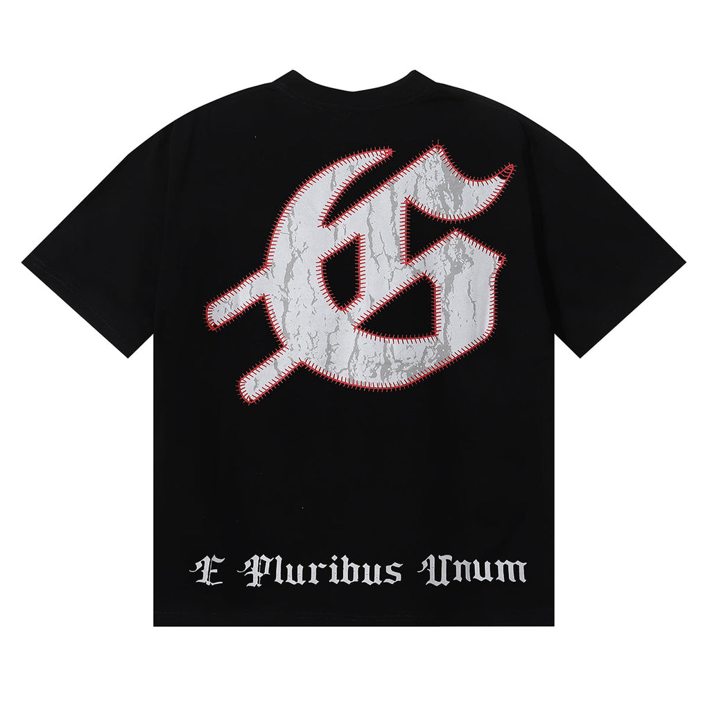 Godspeed T-shirts Skull Baseball Players Printed Cotton Casual Short Sleeves Men and Women
