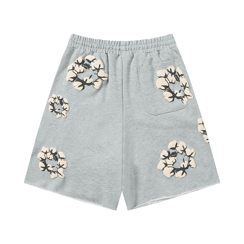 Denim Tears Shorts Yellow floral cotton