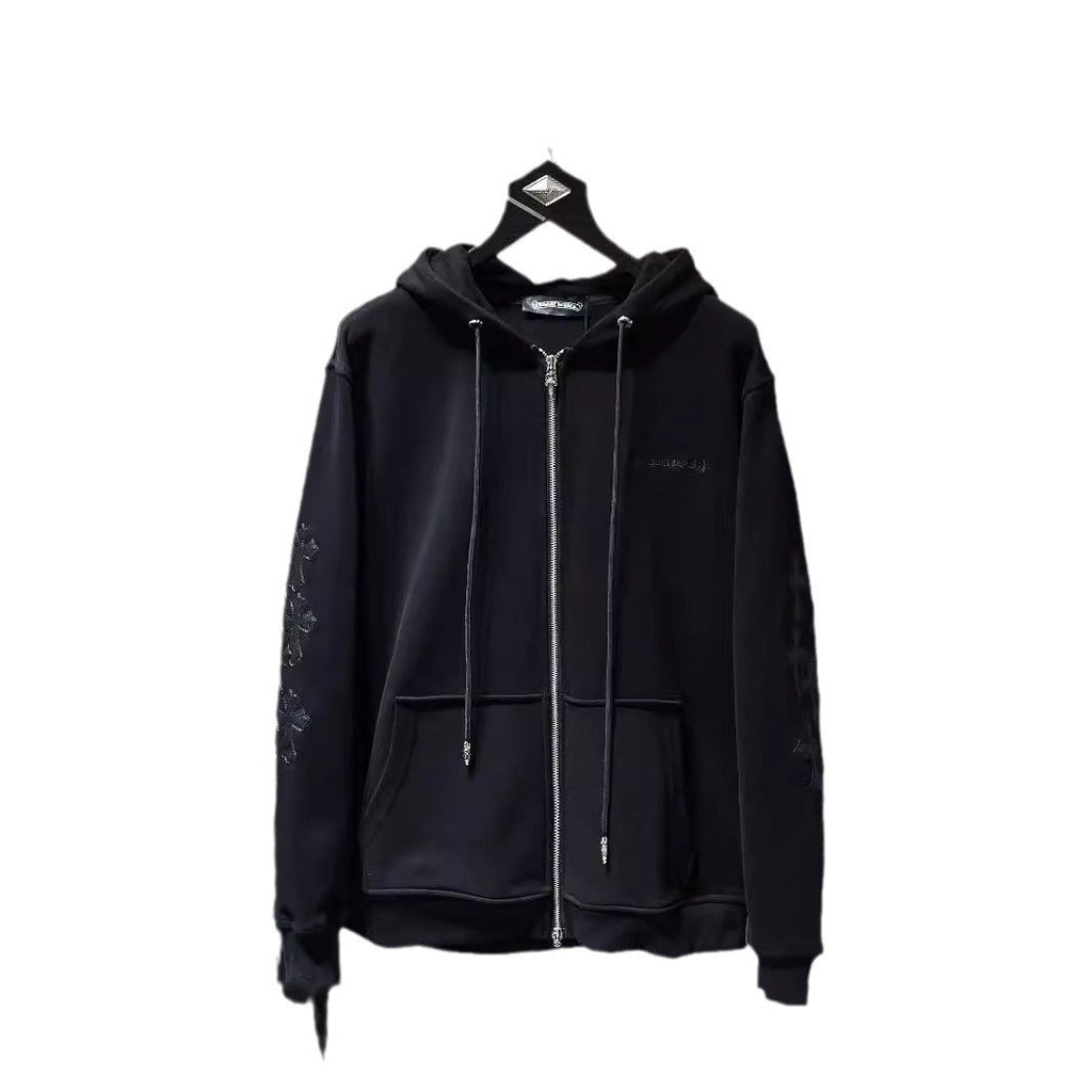 Chrome Heart Hoodie Crow CH Autumn and Winter Cross Embroidered Sweater Casual Loose
