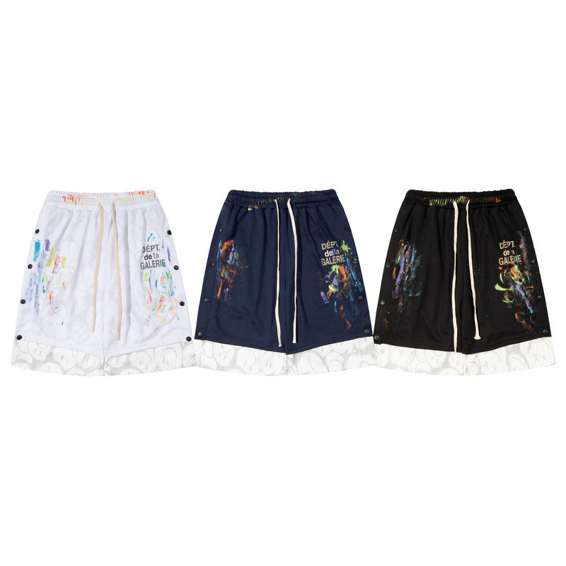 Gallery Dept Shorts Hand Painted Splash Ink Color Matching Casual Shorts