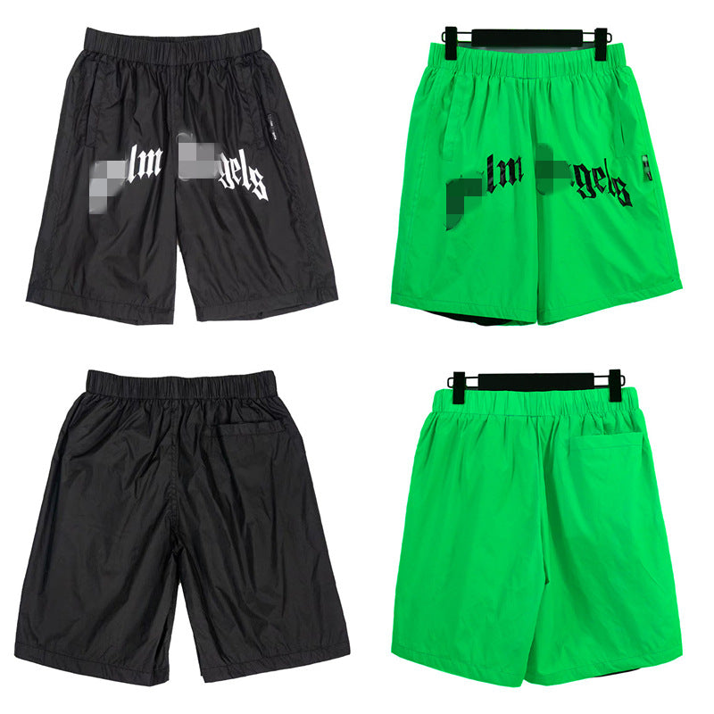 Palm Angle Shorts Palm Angels Letter Logo Casual Beach Shorts Men's and Women's High Street Sports Shorts