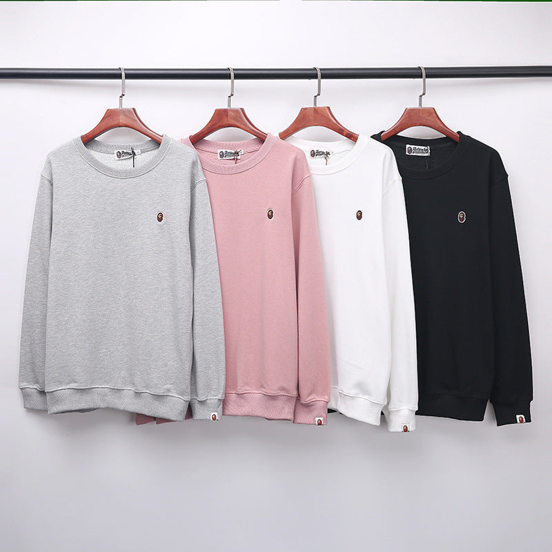 Bathing Ape Fall/Winter Male and Female Couples Wear Crew Neck Pullover Sweatshirt