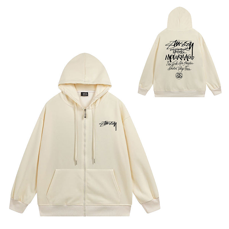 Stussy Hoodie Zip Cardigan Hooded Sweater