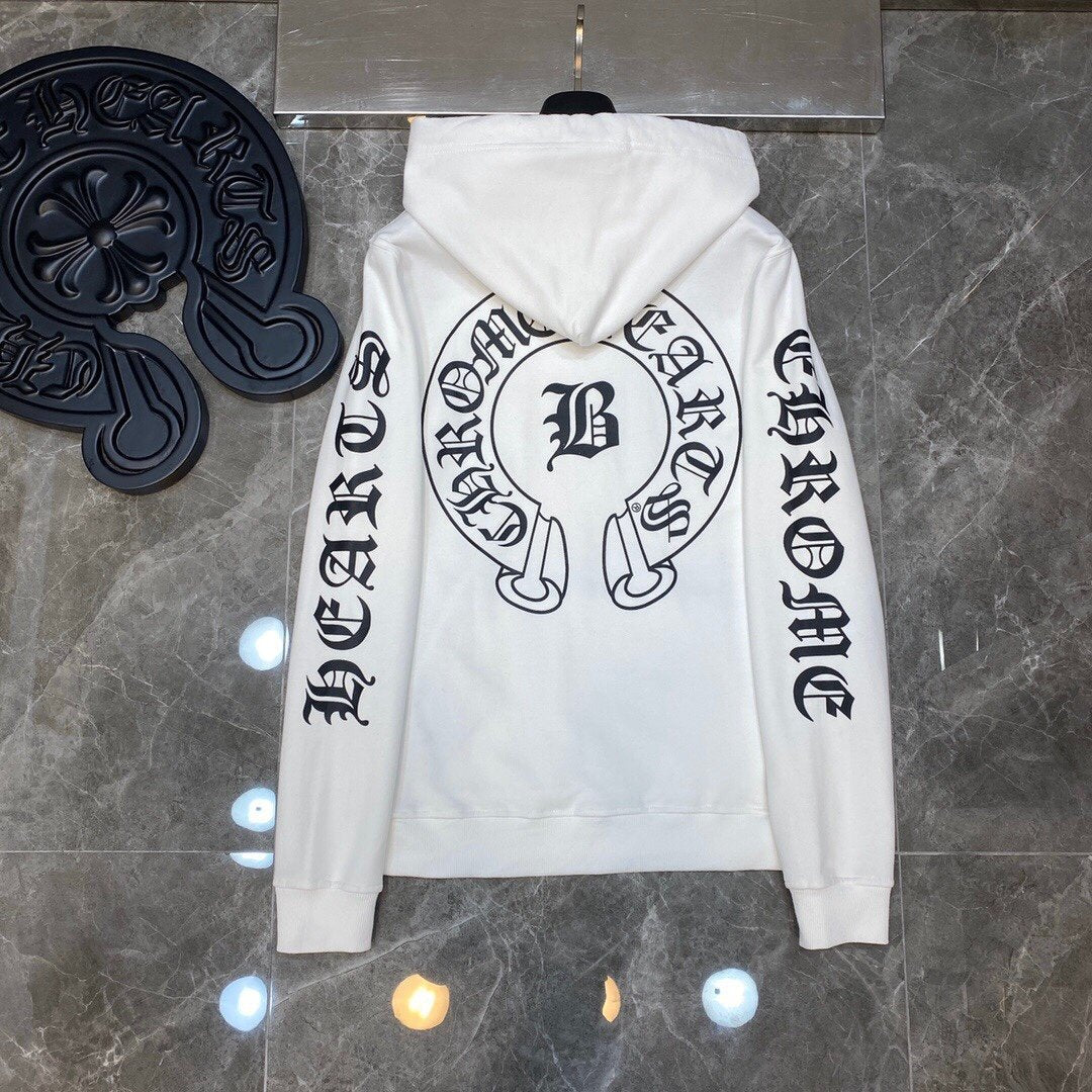 Chrome Heart Hoodie Chrome Hearts Croix Horseshoe Sanskrit print hooded sweater Autumn/Winter Casual