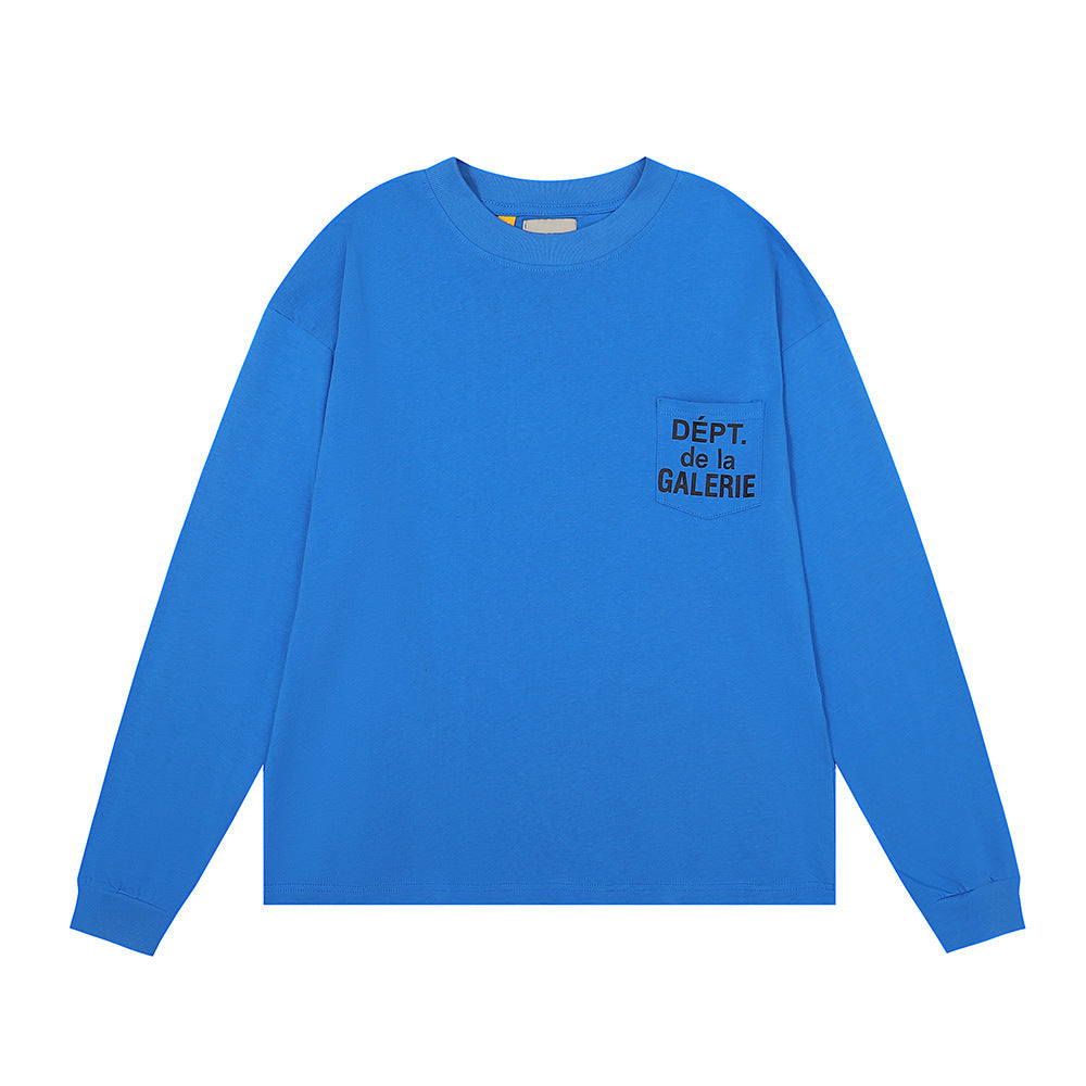 Gallery Dept Long Sleeve Shirt Alphabet Slogan Pocket Long Sleeve T-Shirt Bottom Shirt