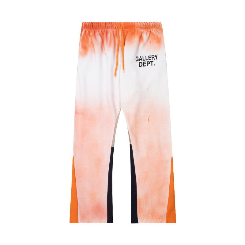 Gallery Dept Sweatpants Tie-dye Splash Ink Graffiti Alphabet Print Casual Sweatpants Trousers