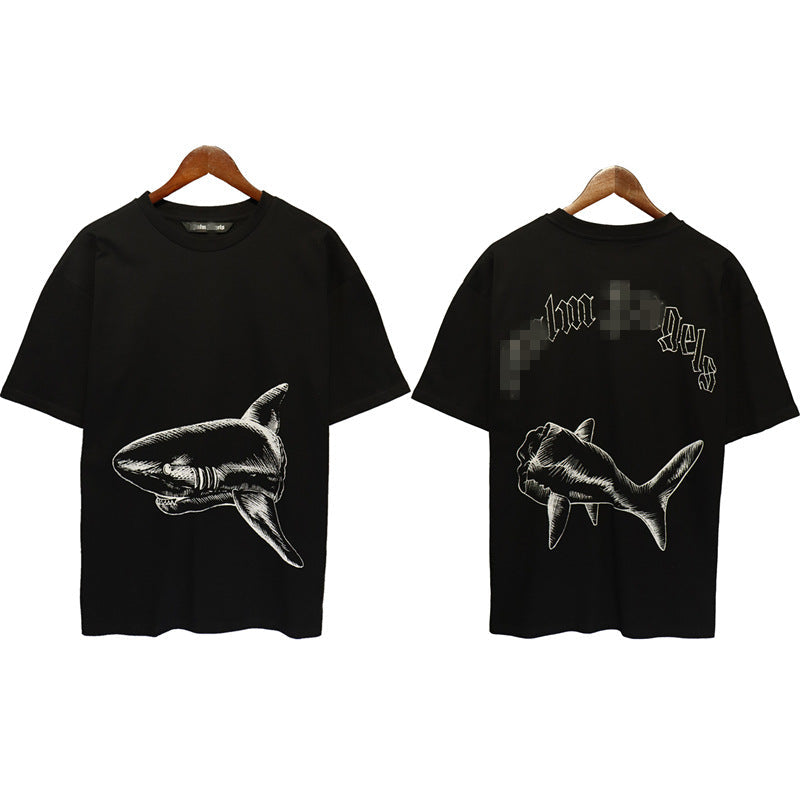 Palm Angels T-shirt Sketch Break Shark Alphabet Short Sleeve T-shirt