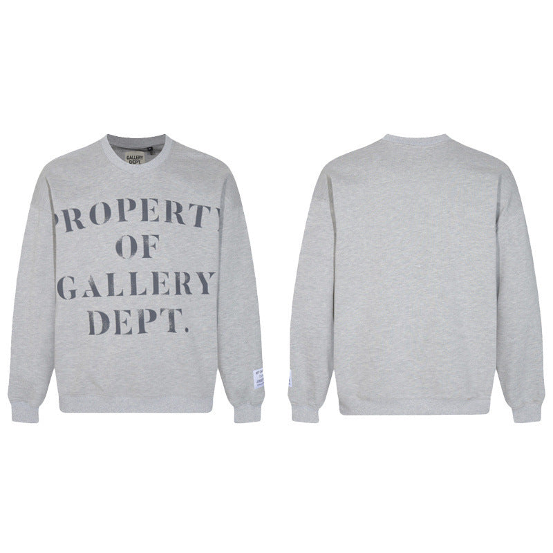 Gallery Dept Long Sleeve Shirt Letter Print Print Long Sleeve Crew Neck Sweater