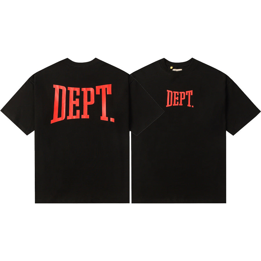 Gallery Dept T-Shirt Hand Painted Ink Splashing Alphabet Washed Retro Short Sleeve T-Shirt