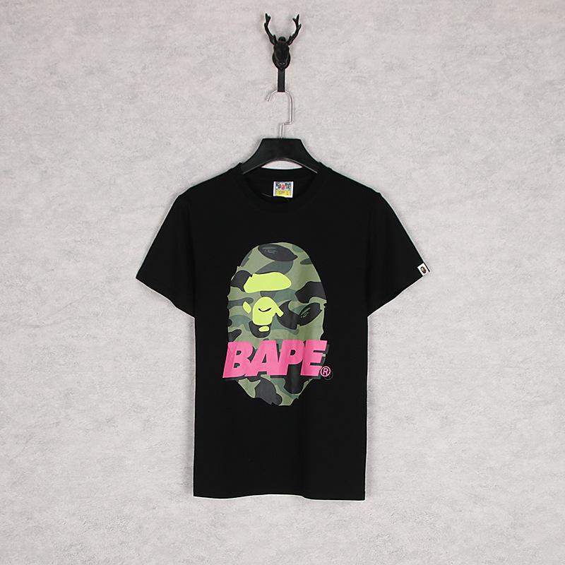 Bathing Ape T-Shirt Summer Pink Letter Print Short-Sleeve T-shirt