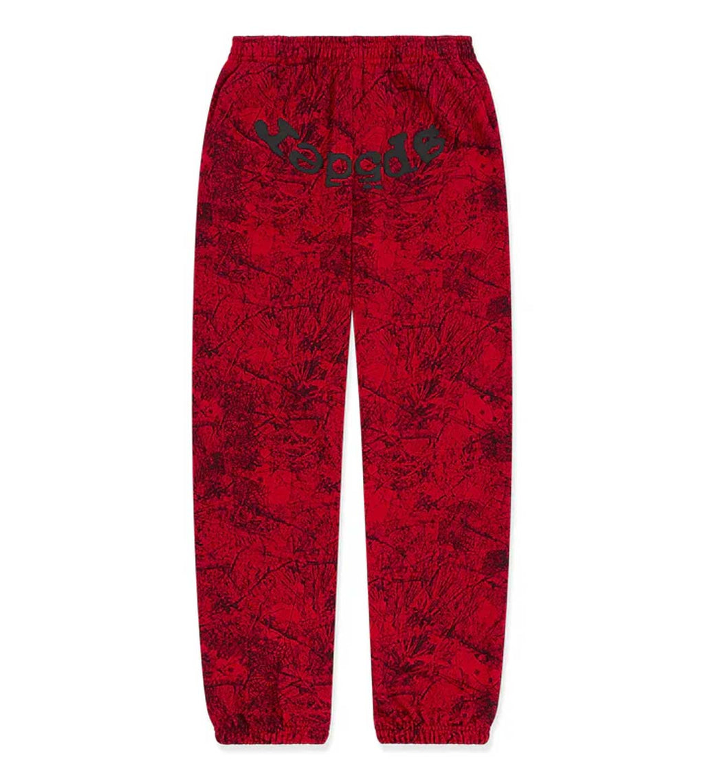 Sp5der OG Tree Camo Sweatpants Red