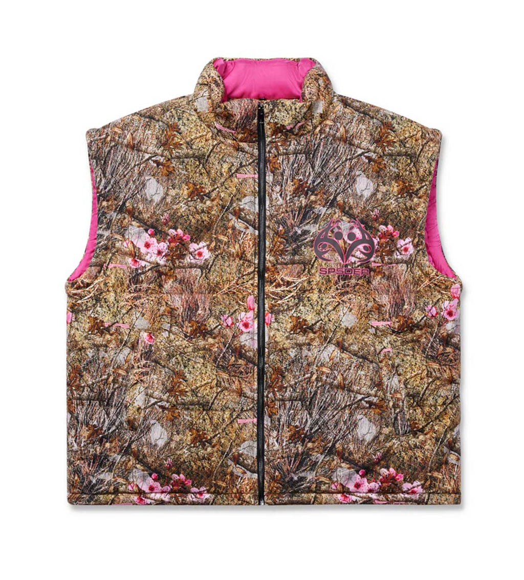 Sp5der Real Tree Puffer Vest Camo Pink