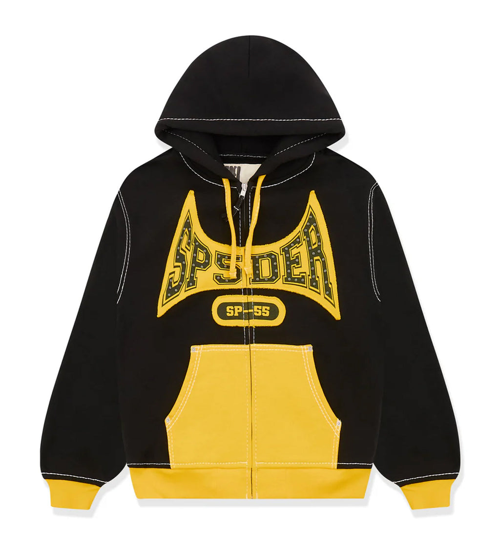 Sp5der T&F Zip-Up Hoodie Black/Yellow
