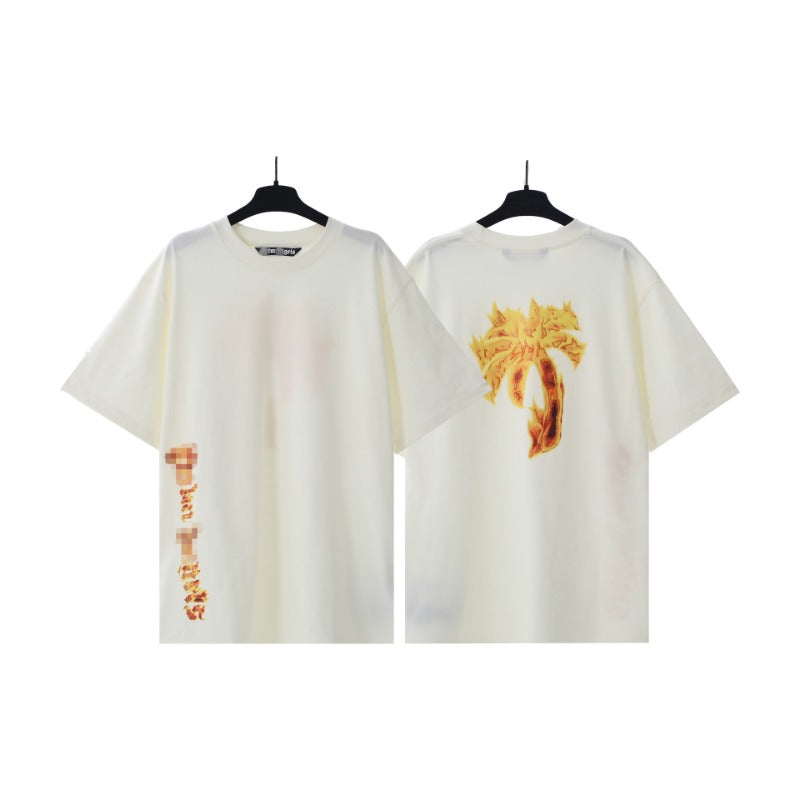 Palm Angels T-shirt Flame Palm Alphabet Short Sleeve T-shirt