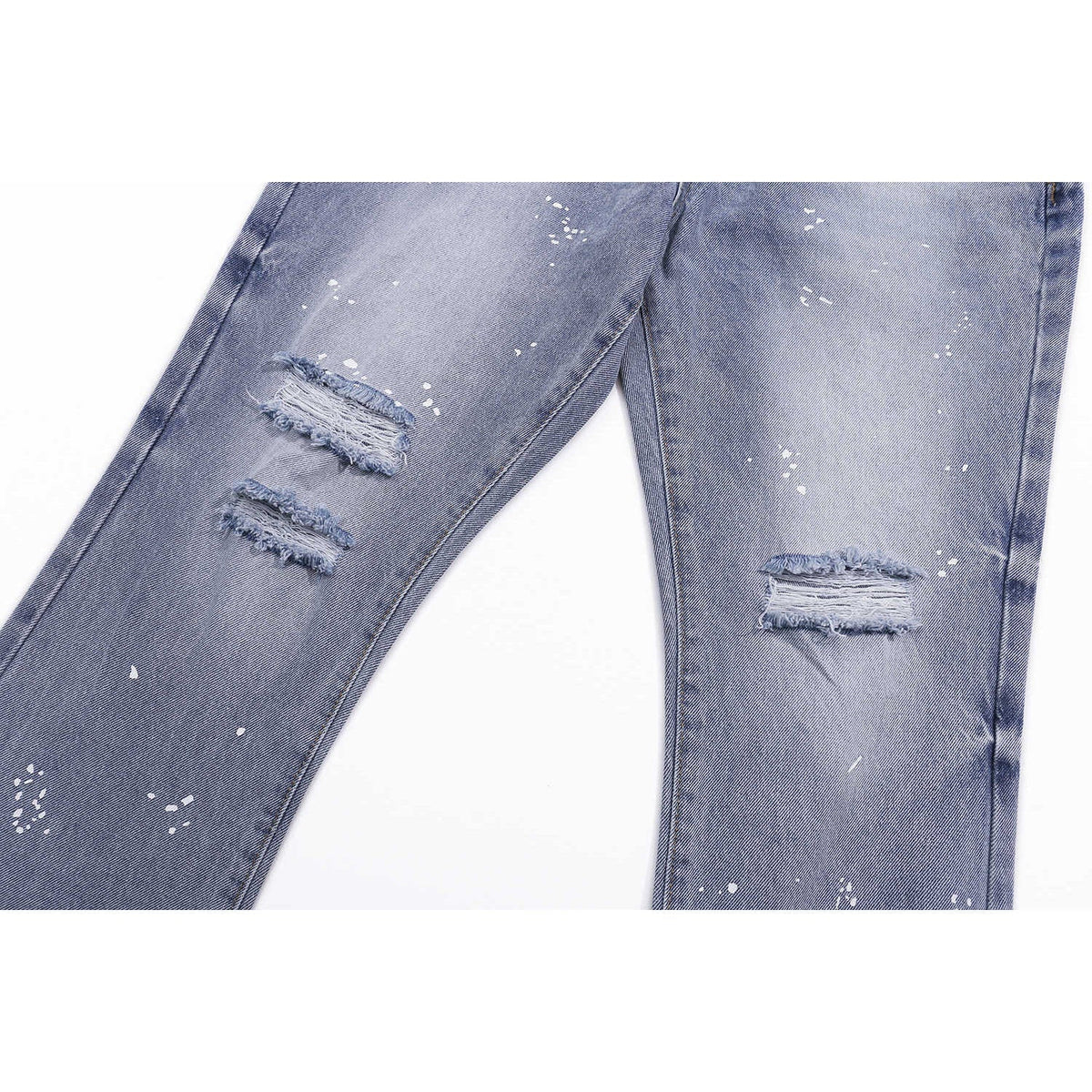 Gallery Dept Jeans with Artistic Ink Splatter and Distressed Flares
