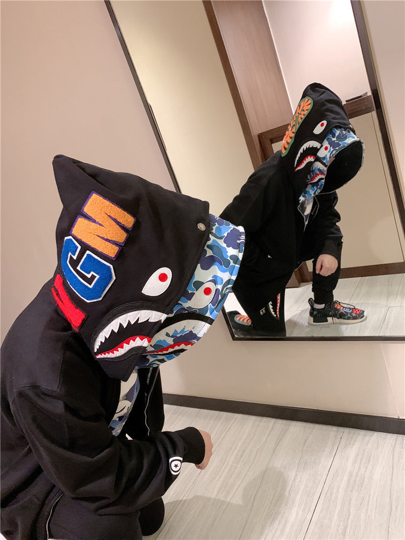 Bathing Ape Hoodie Camouflage Cardigan Men's and Women's Sweater Hoodie Coat