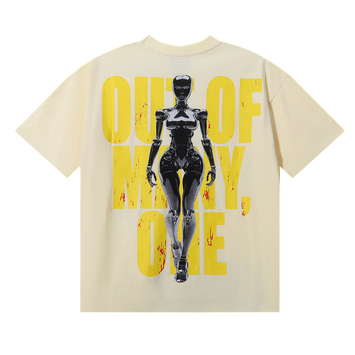 Godspeed T-shirts Technology Robot Printing Cotton Casual Short Sleeve Men and Women