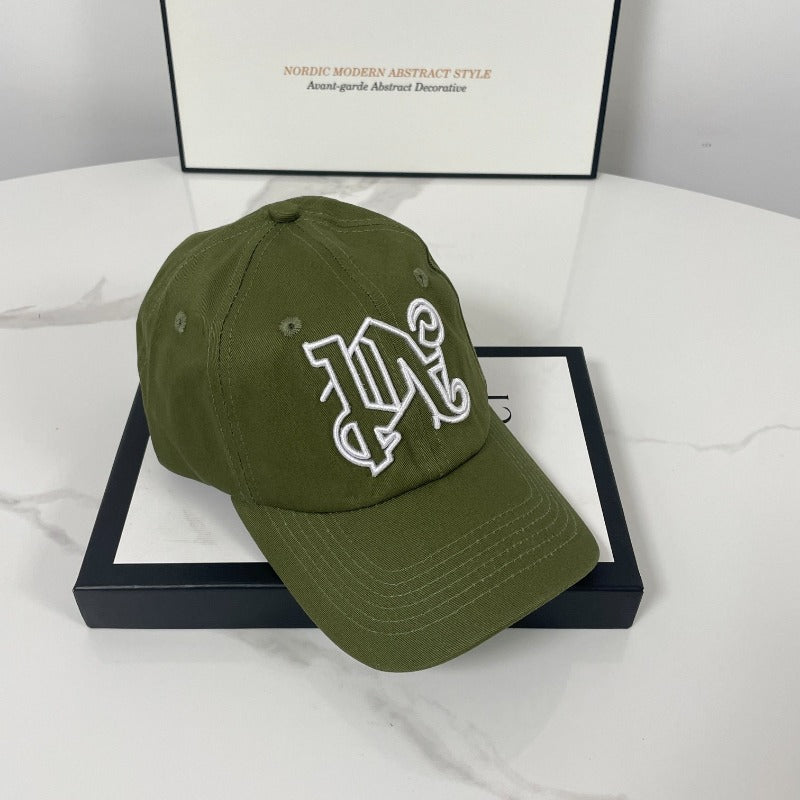 Palm Angels hats flame alphabet palm tree embroidered distressed baseball cap