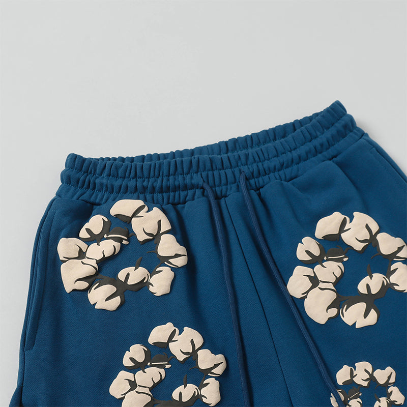 Denim Tears Shorts Yellow floral cotton
